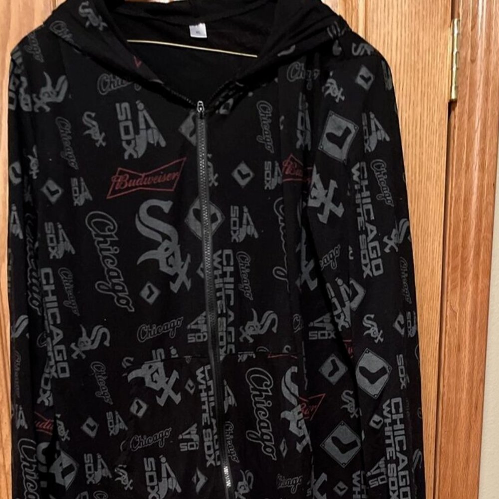 MLB Chicago White Sox Bud One piece hooded outfit PJ's zip up adult XL Jumpsuit